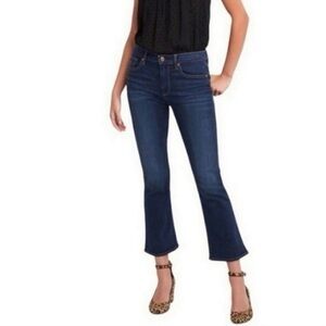 Gap Crop Flare High Rise Womens Jeans Dark Indigo Stretch 28R